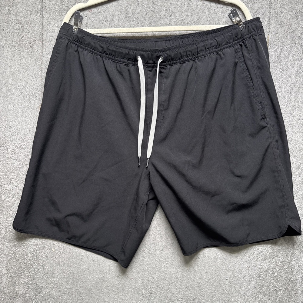 Fair Harbor Men's Black Lined Athletic Shorts XXL Sustainable Swim Gym Training